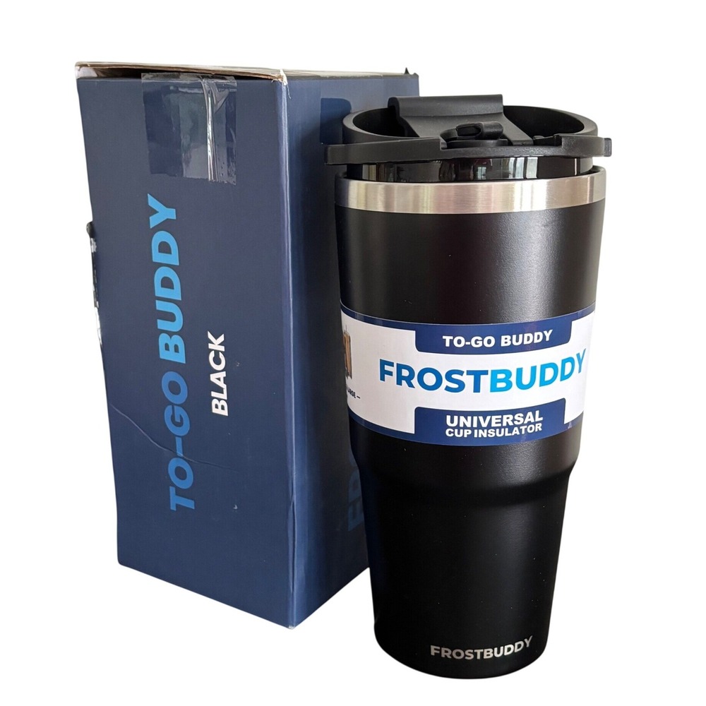 Frost Buddy To-Go | NEW | Buddy Universal Cup Insulator Black Stainless Steel